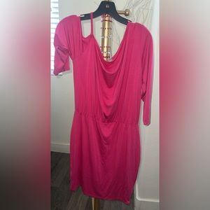 GO COUTURE PINK COLD SHOULDER SUMMER DRESS - XL